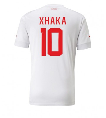 Schweiz Granit Xhaka #10 Replika Udebanetrøje VM 2022 Kortærmet